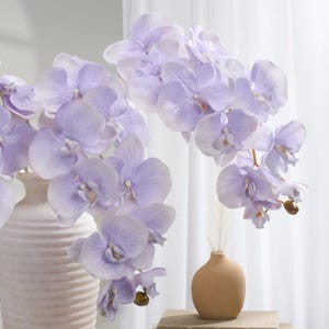 37&quot; 10 Huge Heads Orchid Stem - Artificial Flower - Soft Purple