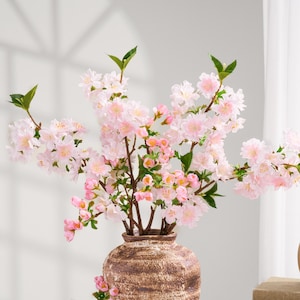 Faux Cherry Blossom Short Branch - Artificial Flower - Soft Pink