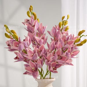 Cymbidium Hybrid Stem - Artificial Flower - Lavender Mauve