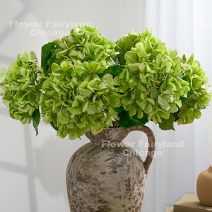 24“ Real Touch Large Head Hydrangea - Artificial Flower - Green