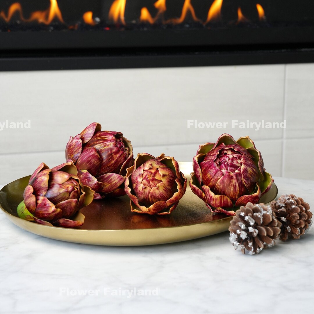 Faux Artichoke - Artificial Vegetable - Red - Etsy