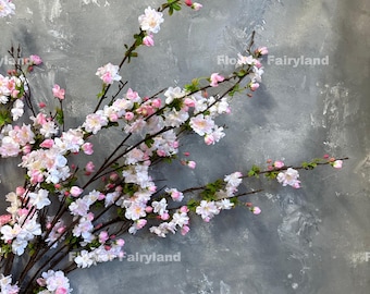 54“ Faux Cherry Blossom Large Branch - Artificial Flower - Light Pink