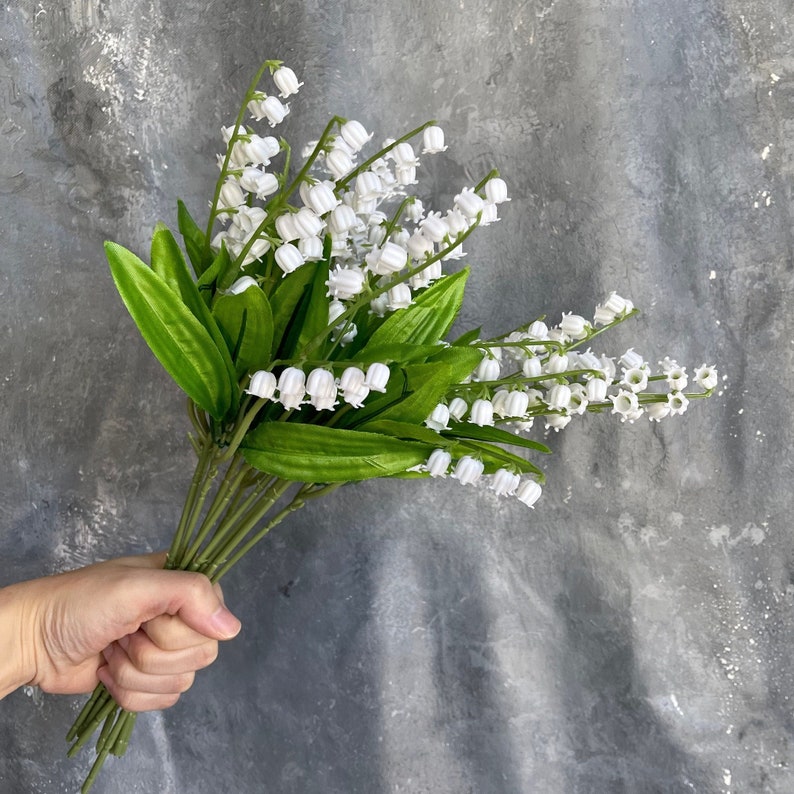 Set of 10 Faux Lily of the Valley Flower Stem Artificial Etsy