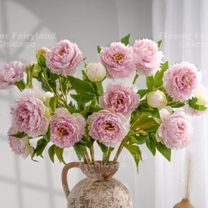 3 Heads Faux Peony - Artificial Flower - Pinkish Lavender