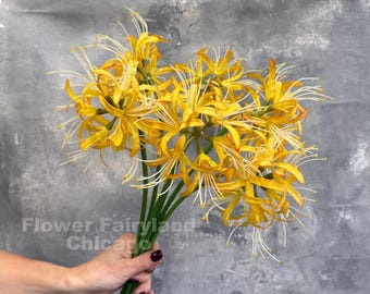 25" Faux Spider Lily Stem - Artificial Flower - Yellow