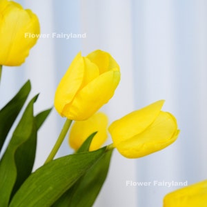 Real Touch Tulip Stem - Artificial Flower - Yellow