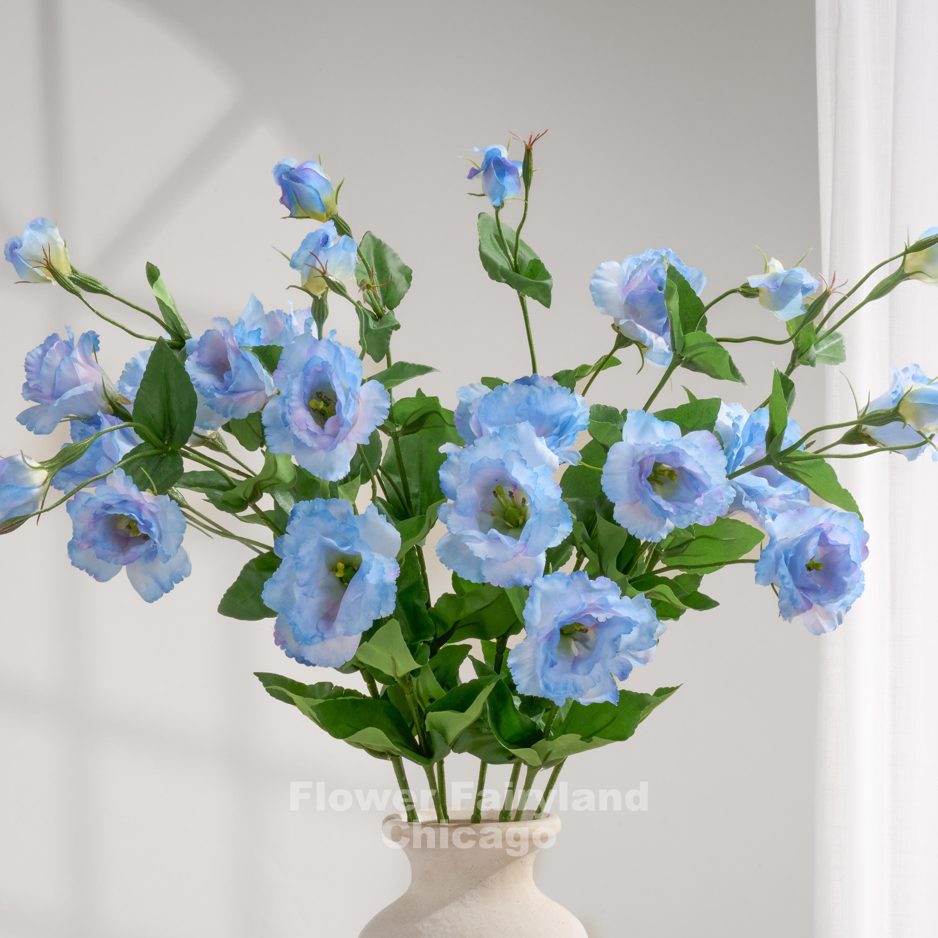 3 Heads Faux Lisianthus Stem - Artificial Flower - Blue - Etsy