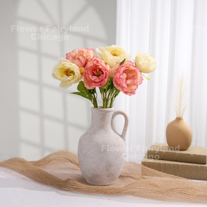 Faux Peony - Artificial Flower - Yellow