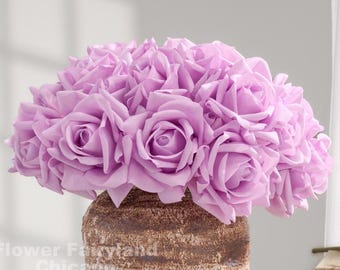 Real Touch Rose Bouquet - Artificial Flower - Lavender Purple