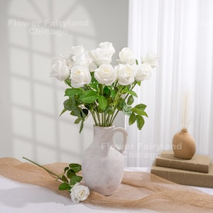 Rosa al tatto / Fiore artificiale di alta qualità / Fai da te / Centrotavola / Floreale / Bouquet da sposa / Decorazioni per la casa / Regali - Bianco