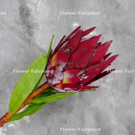 28 Faux King Protea Stem Artificial Flower Large Etsy