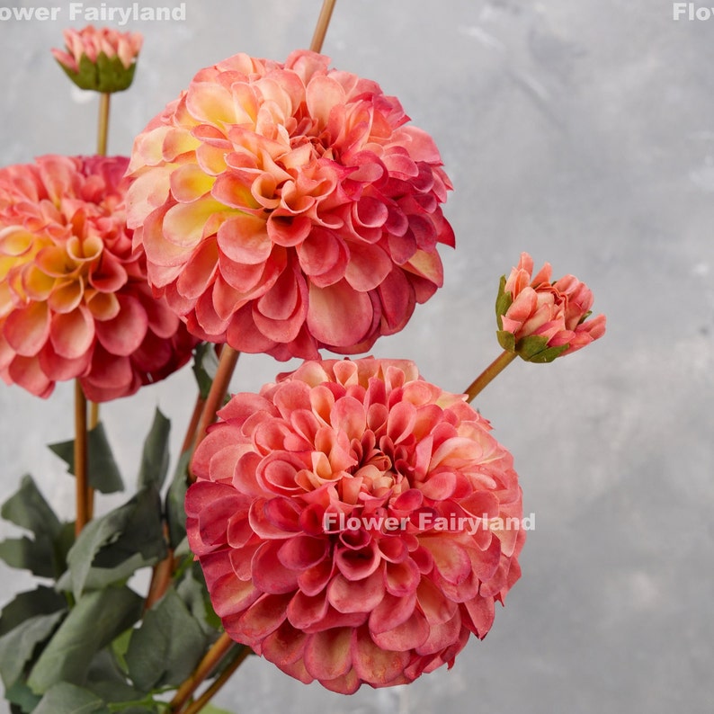 Realistic Palmares Dahlia Stem High Quality Artificial Flower Centerpieces DIY Floral Wedding/Home Decors Gifts Multi-color image 10