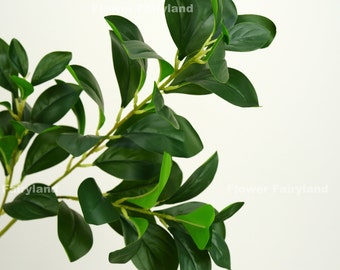 31" Faux Indian Laurel Fig Branch | High Quality Artificial Plant | DIY Greenery | Wedding/Home Decoration | Gifts