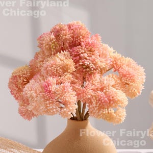 Real Touch Sedum Cluster Stem - Artificial Flower - Light Pink