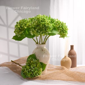 Stelo di ortensia realistico / Fiore artificiale di alta qualità / Fai da te / Floreale / Decorazione per matrimoni/casa / Regali - Verde