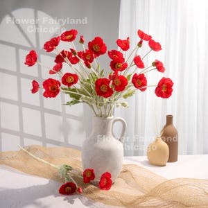 Papavero finto / Fiore artificiale di alta qualità / Fai da te / Centrotavola / Bouquet da sposa / Decorazioni per la casa / Regali - Rosso