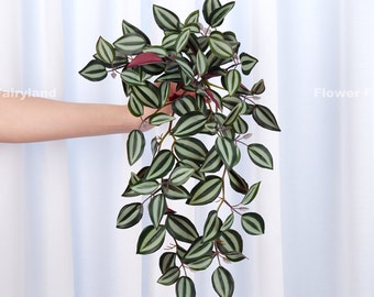 18" Tradescantia Zebrina Inchplant | Artificial Hanging Plant | DIY Greenery | Wall/Pot/Vase/Home Decoration | Gifts