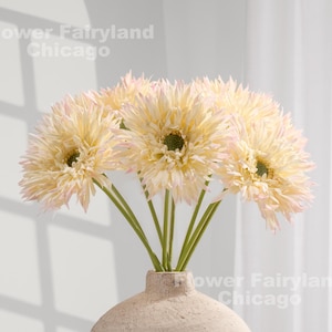 Faux Gerbera Daisy | High Quality Artificial Flower | DIY | Centerpieces | Wedding Bouquets | Home Decors | Gifts - Pink Edge