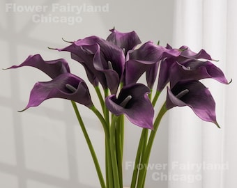 20" Natural Touch Faux Calla Lily - Artificial Flower - Dark Purple