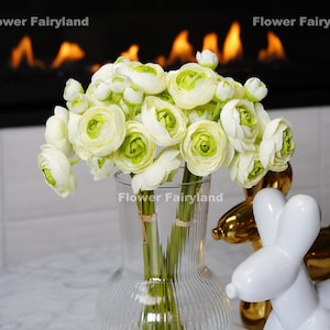 Mini Ranunculus Small Bundle - White & Green