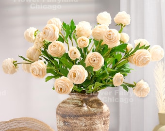 Faux Small Ranunculus - Artificial Flower - Champagne