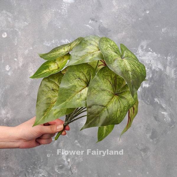 Faux Angel Wings Plant | Artificial Plant | 12 Leaves | Wall/Pot/Home Decoration | DIY | Greenery | Floral | Gifts