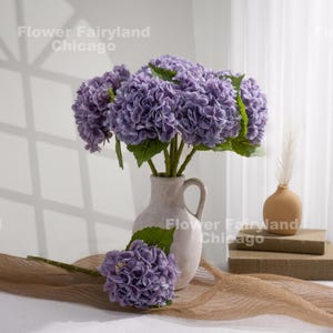 Real Touch Huge Hydrangea Stem - Artificial Flower - Lavender Purple