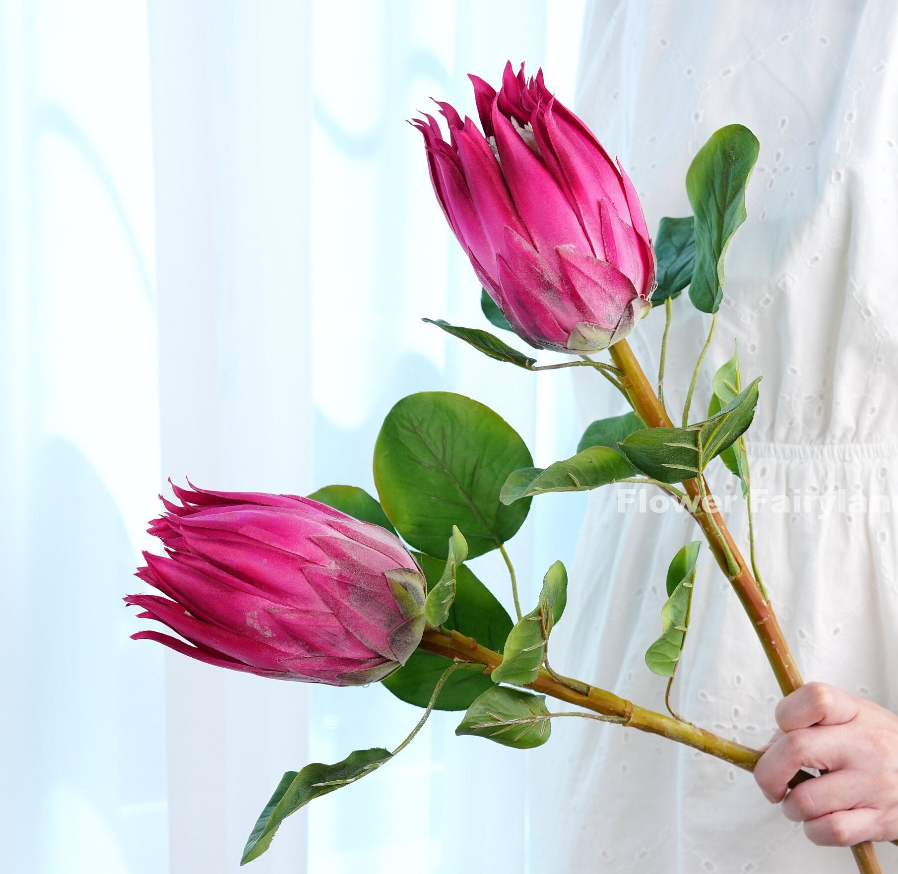 Faux King Protea Stem Artificial Flower Large Size Etsy