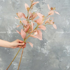 Seeded Eucalyptus Stem Artificial Plant DIY Greenery Floral Home decor Wedding/Home Decoration Gifts Pale Pink image 4