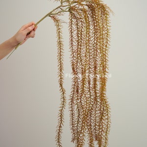 42&quot; Faux Hanging European Larch Vines - Artificial Plant - Reddish Green