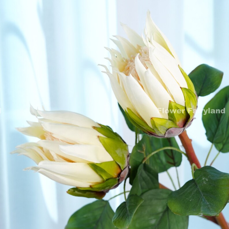 Faux King Protea Stem Artificial Flower Large Size Etsy