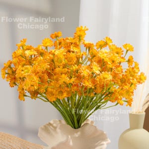 Lot de fausses camomille - Fleur artificielle - Orange