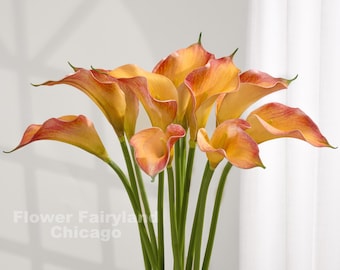 20" Natural Touch Faux Calla Lily - Artificial Flower - Flame Orange