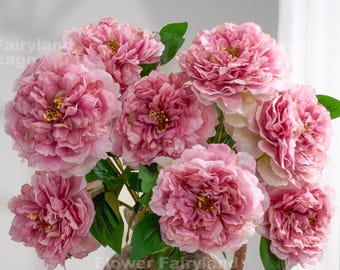 5 Huge Heads Peony Bouquet - Artificial Flower - Purplish Mauve