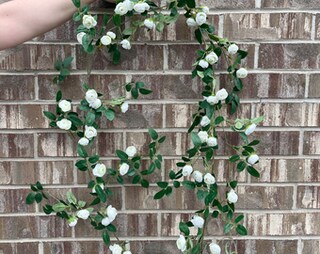 2 Ghirlande Di Rose Artificiali Rampicanti Bianche, 2x2.3 M, Piante Finte Per Matrimoni, Giardino E Recinzioni