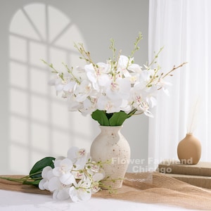 Faux Orchid Bundle Bouquet - Artificial Flower - White