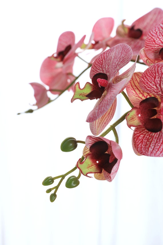 Orchidea finta da 91 cm a 9 teste/Fiore artificiale con stampa  3D/Matrimonio/Decorazioni per la casa/Regali Magenta intenso -  Italia