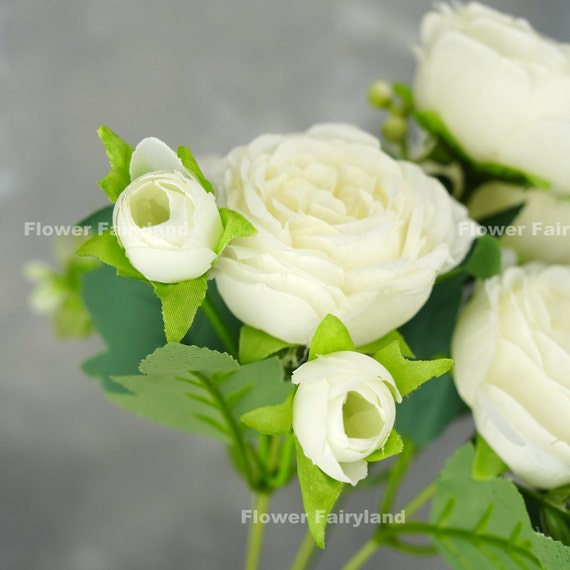 Piccolo bouquet di rose finte/fiore artificiale/matrimonio/decorazione  domestica/centrotavola/regali bianco -  Italia