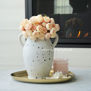 54 Small Heads Peony Bouquet | Artificial Flower | Centerpieces | DIY Floral | Wedding Bouquet | Home Decoration | Gifts - Pinky Champagne