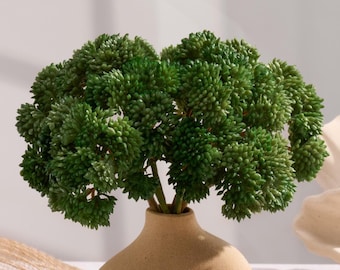 Sztuczna łodyga rozchodnika Real Touch Sedum Cluster - zielona