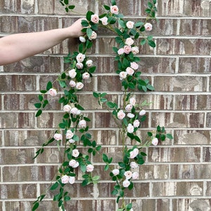 72" Mini Rose Garland | Artificial Flower Garland | Hanging Vine | Wall/wedding/home Decoration ...