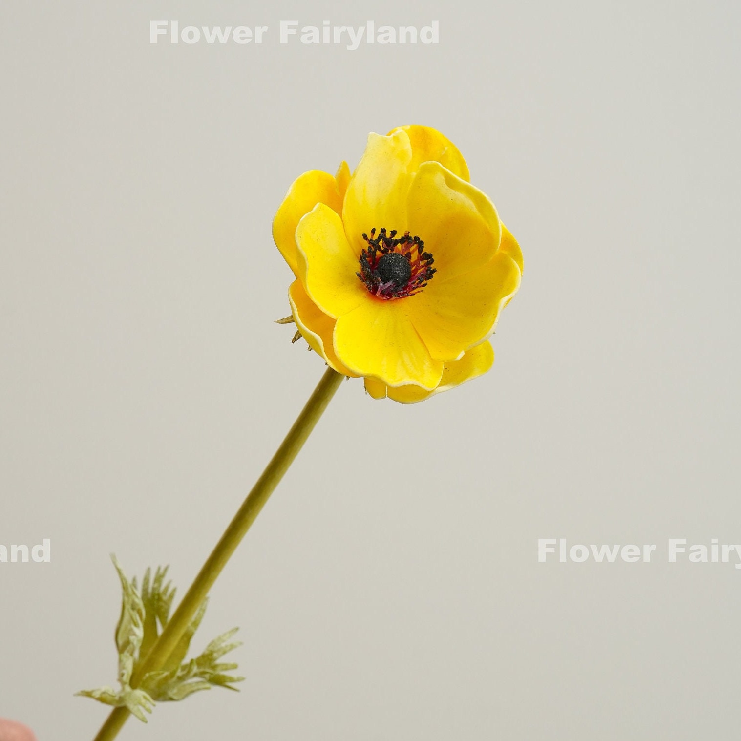 Faux Poppy Anemone Stem Artificial Flower DIY Floral Etsy