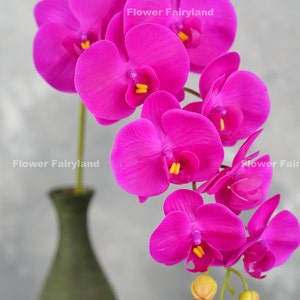 38 Real Touch 9 Heads Orchid Stem High Quality Artificial Flower DIY Floral Centerpiece Wedding/Home Decoration Gifts Magenta image 5