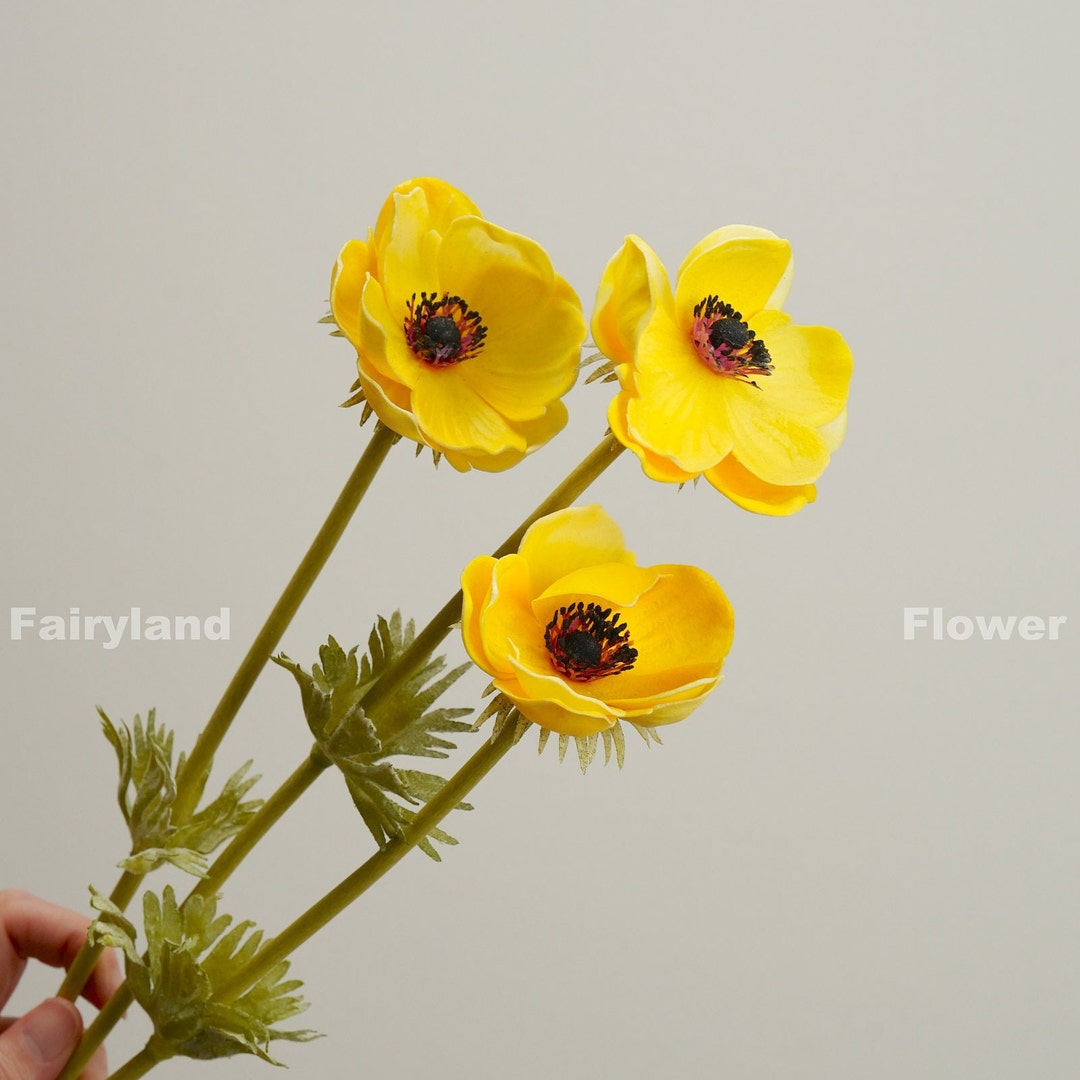 Faux Poppy Anemone Stem Artificial Flower DIY Floral Wedding/home