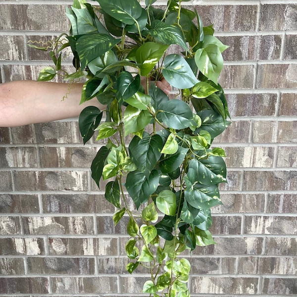 34"Hänge-Pothos - Kunstpflanze - Dunkelgrün