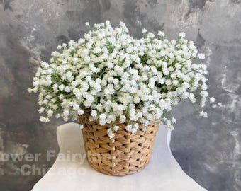 Faux Schleierkraut Kurzer Stengel - Künstliche Blume - Weiß