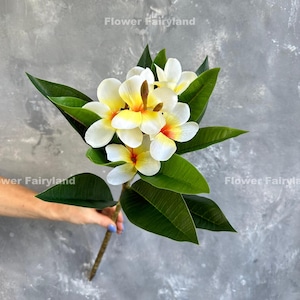 Faux Plumeria Frangipani - Artificial Flower - Yellow