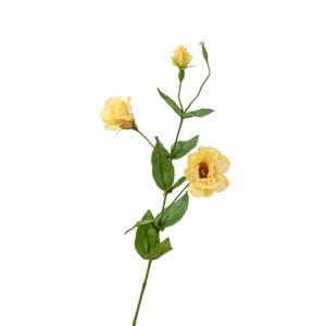3 Heads Faux Lisianthus Stem - Artificial Flower - Yellow 1 Stem