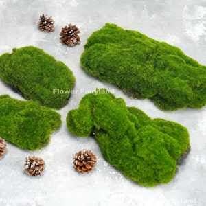 Artificial Moss Stones for Fairy Gardens 4 Sizes Fake Stones Imitation Moss  Faux Grass Grass Stones Rocks Moss Rocks 