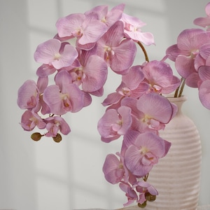 37&quot; 10 Huge Heads Orchid Stem - Artificial Flower - Pinkish Mauve